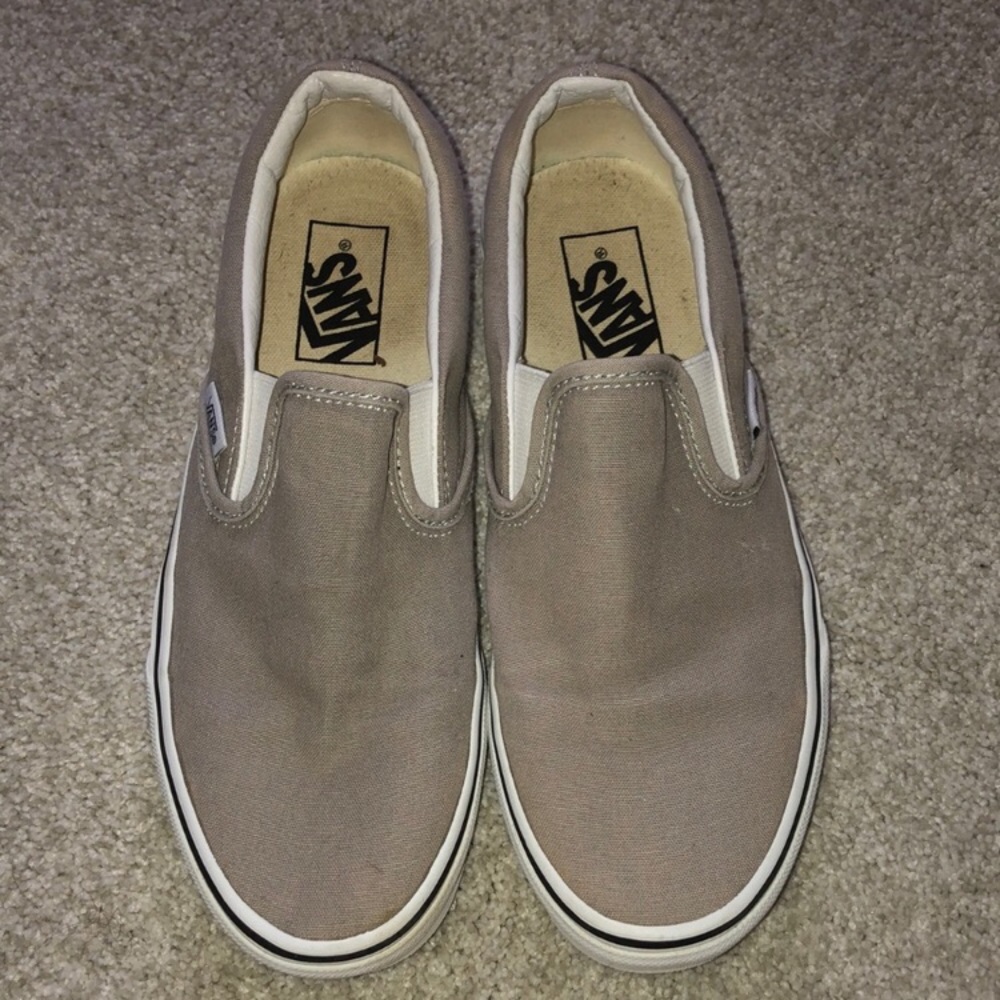 Gray slip on vans